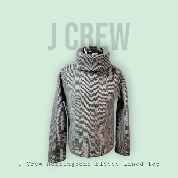 J. Crew Herringbone Fleece Lined Top - Picture 1 of 13